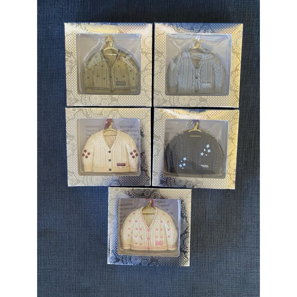 SHIPS 24 Hrs ALL 5 TAYLOR SWIFT CARDIGAN ORNAMENTS Fearless Red TTPD Midnights